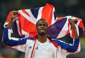 Britain’s Germaine Mason celebrates afte