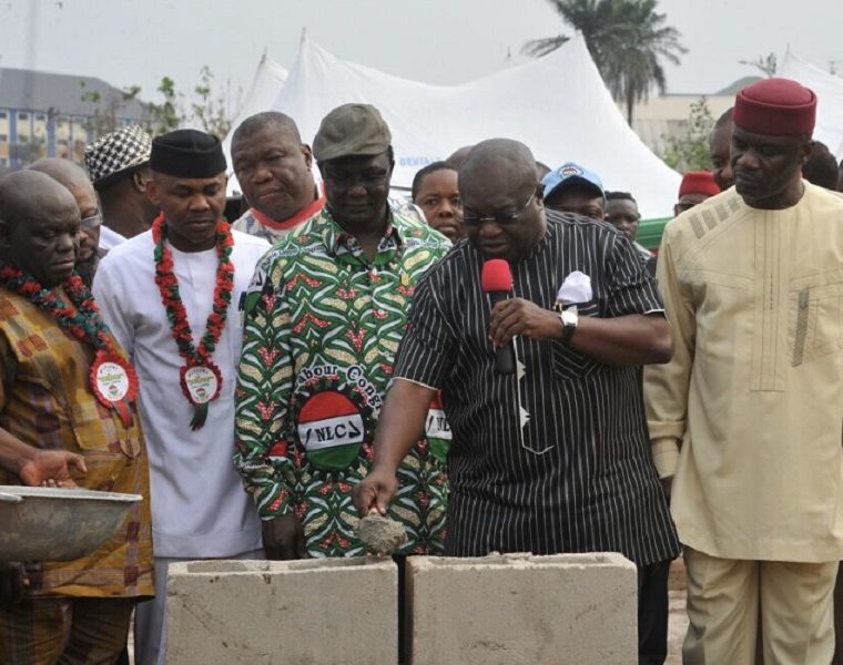 Governor Ikpeazu lays foundation block for Abia Labour House