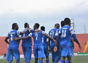 Rivers United celebrate Ovokes Goal-1
