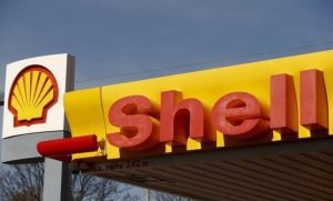 Shell’s company logo is pictured at a gas station in Zurich