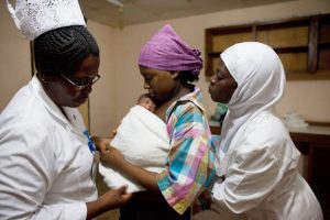 Zaria, Nigeria- Midwife Catherine Oluwatoyin Ojo at work with a