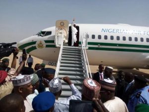 President-Buhari-leaves-Daura-for-Abuja-