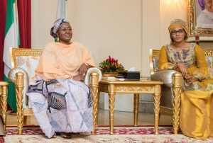 Mrs. Buhari receiving Mrs. Barrow