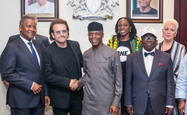 Healthcare: One campaign co-founder Bono applauds FG’s efforts