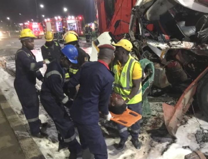 Lagos truck accident: Two injured, normalcy returns