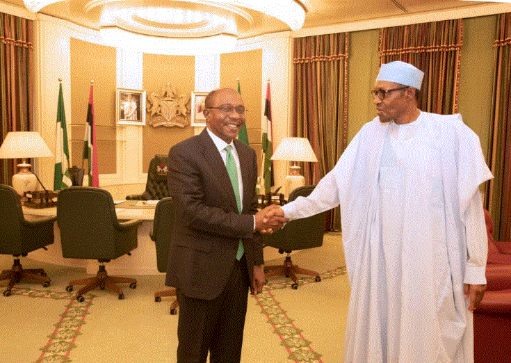 CBN Gov Emefiele visits President Buhari in Abuja