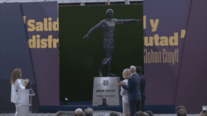 FC Barcelona unveil statue in honour of legendary fmr player Johan Cruyff
