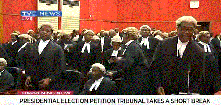 #HappeningNow #AtikuVsBuhari: Presidential elections petition tribunal judgement takes a short break