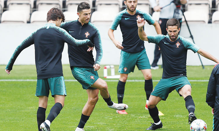 Ronaldo, Joao train with team mates ahead of Portugal’s UEFA Euro qualifier against Serbia
