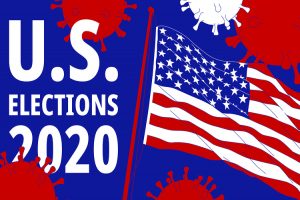 Illustration Of Election 2020 In America Threatened By A Virus.