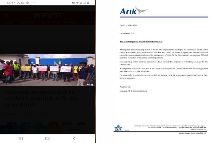 Workers Ground Arik Air Operations over unpaid salaries