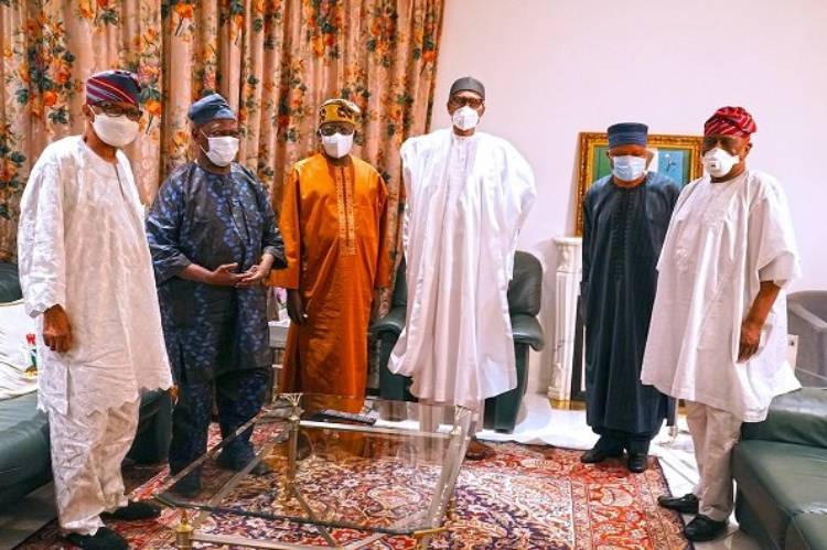 President Buhari receives Asiwaju Tinubu, Chief Akande, Others on condolence visit