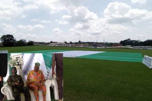 CDS unveils world’s largest flag in Ibadan, meets designer of Nigerian flag, Taiwo Akinkunmi