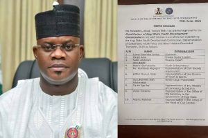 Governor of Kogi State Yahaya Bello has granted approval for the Constitiution of Kogi State Youth Development Commission.