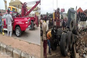 Rescue operations ongoing to evacuate tanker from  scene accident in Ibadan