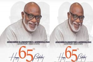 Ondo state Governor rotimi Akeredolu celebrates 65th birthday
