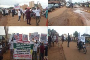 current news about protest in  Akure over state of roads