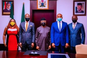PHOTOS_ Osinbajo receives management of Nigerian Exchange Group