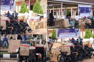 Wounded troops receive wheelchair, other materias in Kaduna