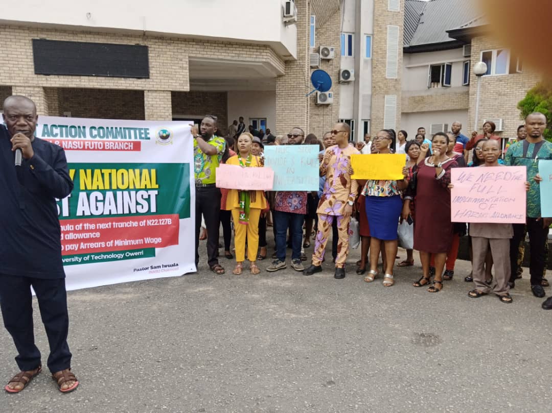 SSANU, NASU protest non-payment of minimum wage arrears at FUTO