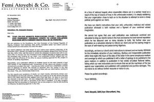 Osinbajo to Sahara Reporters