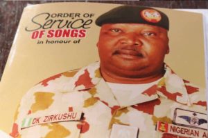 Nigerian Army holds Service of Songs for Brigadier General; Dzarma Zirkusu