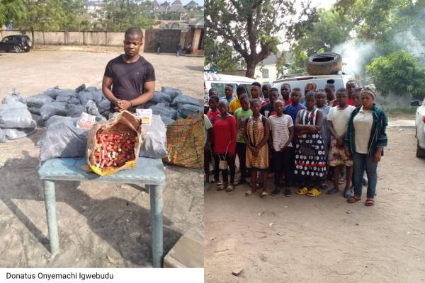 NDLEA intercepts 64,000 pump action gun cartridges, 34 kids from traffickers