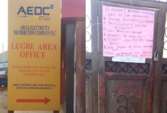 Abuja AEDC workers begin strike, shutdown facilities