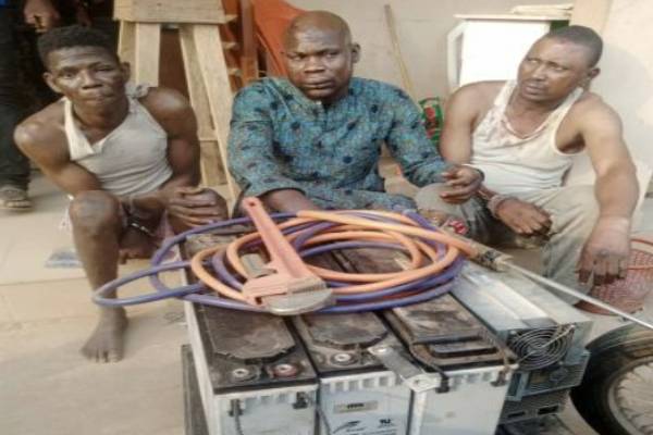 Three arrested for vandalising, stealing Mast in Ogun state