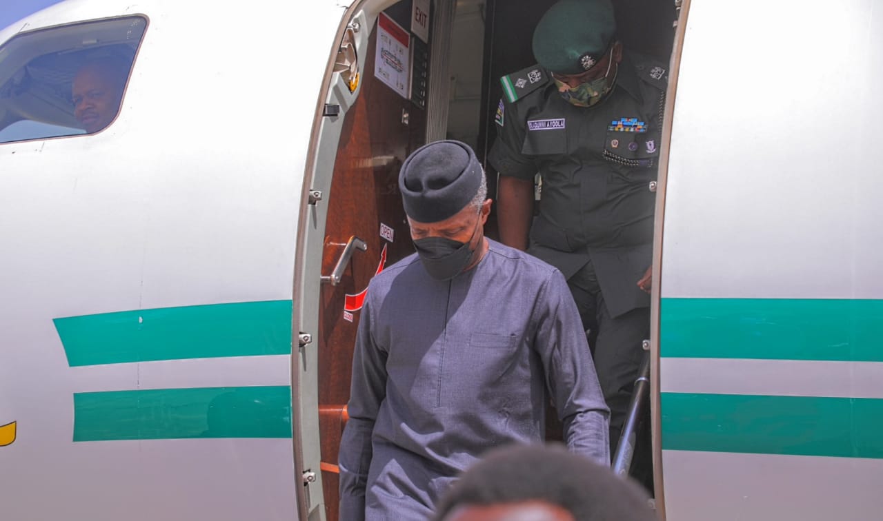 Just In: Osinbajo arrives in Maiduguri on one-day official visit