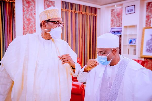 President Buhari, Governor Tambuwal meet behind Closed Door in Abuja