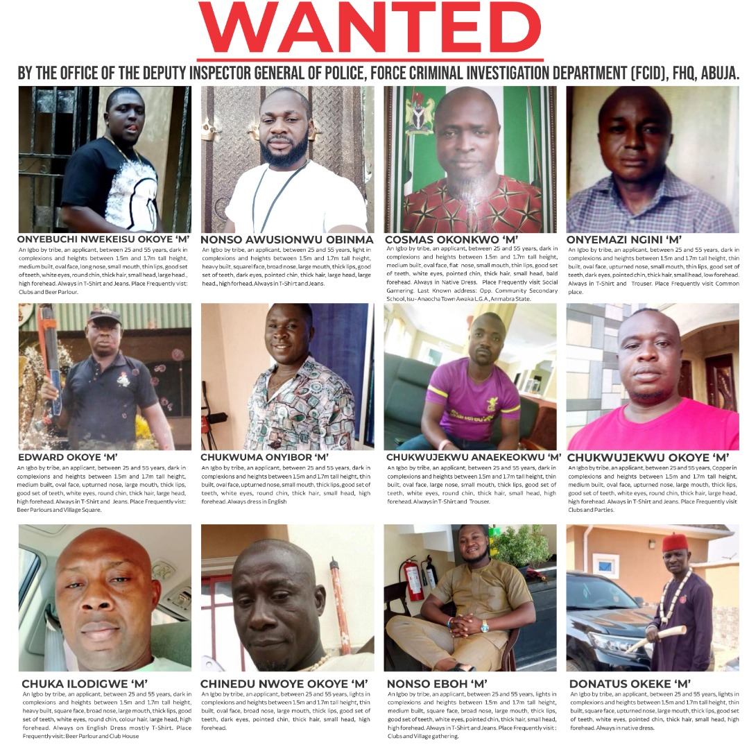 Police declare 12 wanted for murder, unlawful possession of firearms
