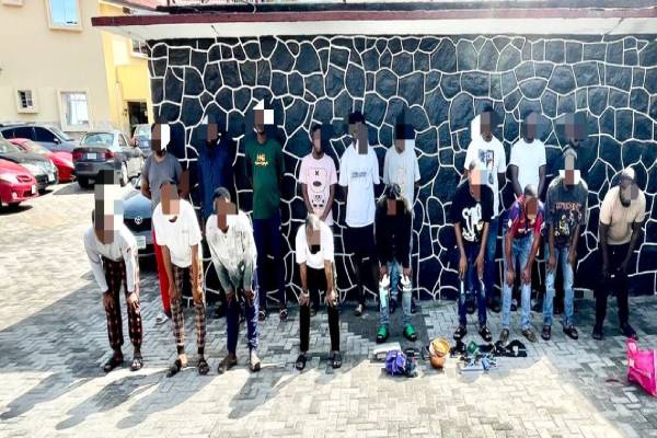 EFCC arrests 18 suspected internet fraudsters in Lagos.