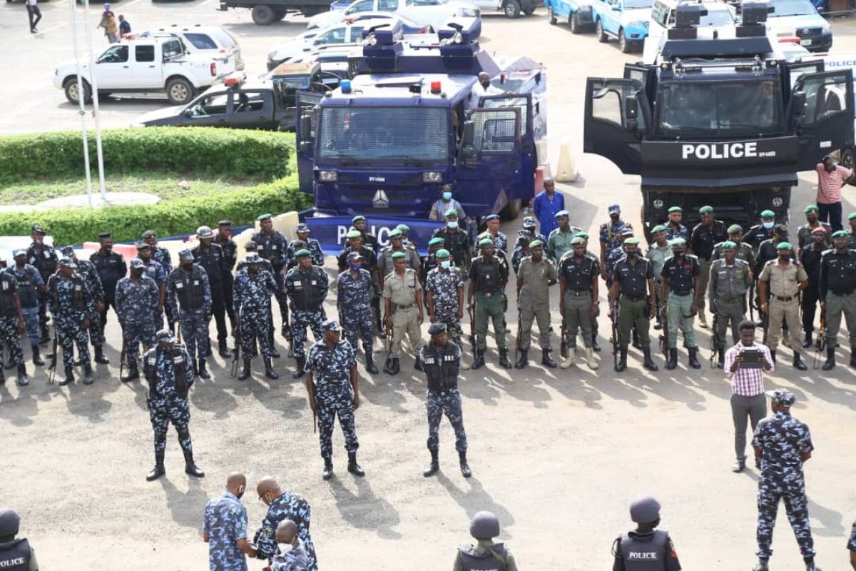 Okada ban: Police, military, others hold show of force in Lagos