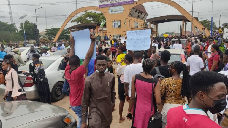 ASUU Strike: University students protest for second day in Benin-City