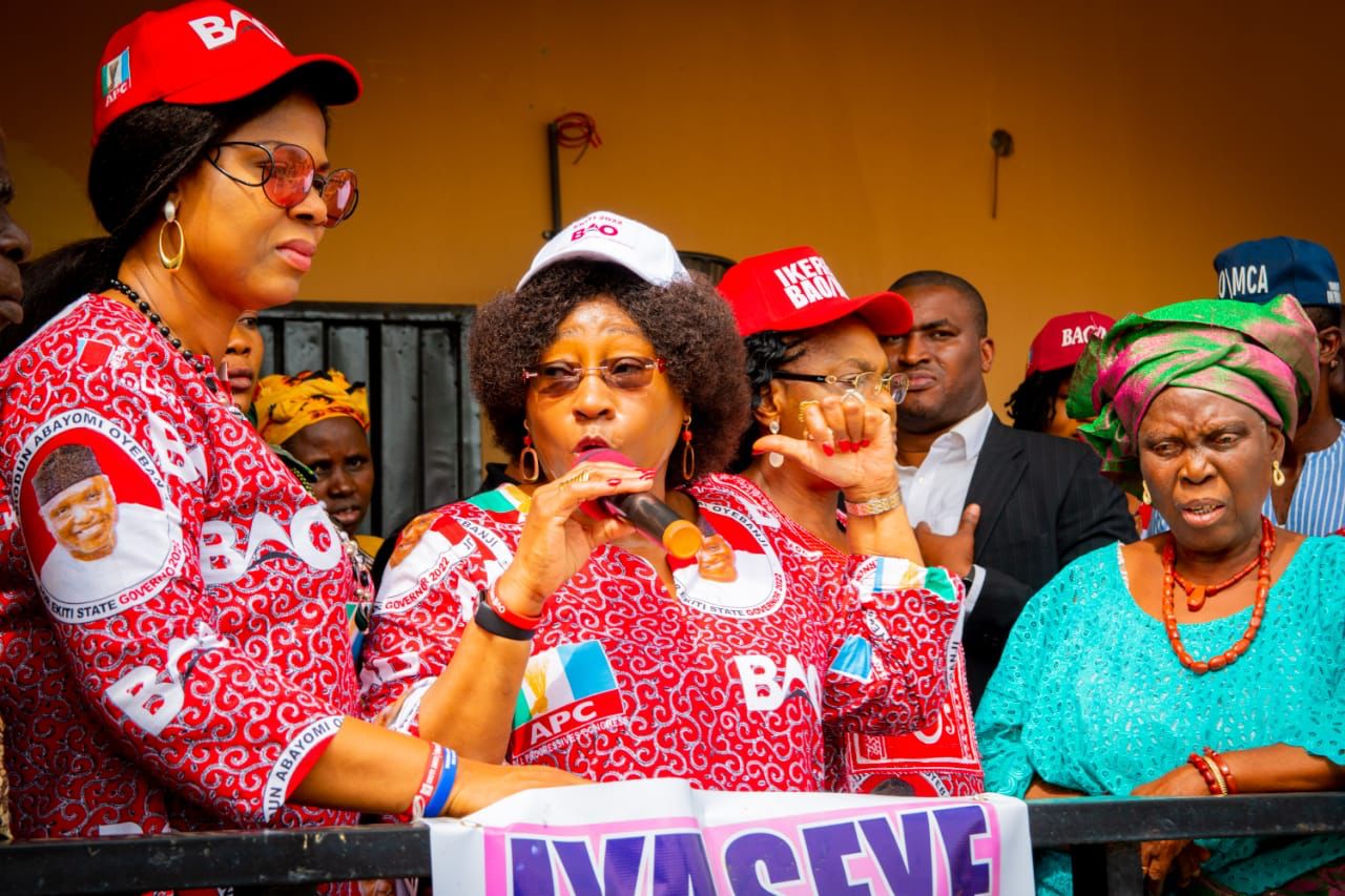 Ekiti 2022: Erelu Fayemi leads women campaign team to major markets
