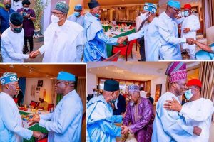 Photos: Buhari meets APC Presidential aspirants in Abuja