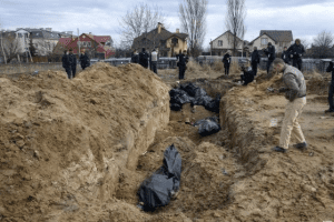 Ukranian prosecutor investigating mass grave found near Bucha
