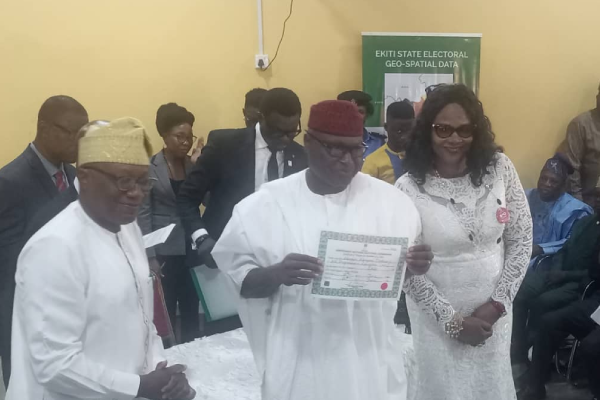 Ekiti-Governor elect, Biodun Oyebanji, Deputy receive certificate of return