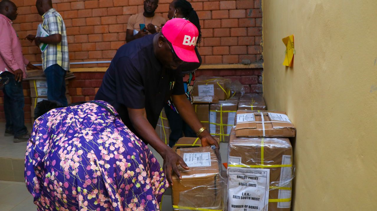 PHOTOS: INEC begins distribution of sensitive materials to Ekiti LGA