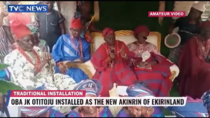 Otitoju’s father installed as new Akinrin of Ekinrinland