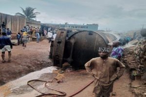 10 building razed as Petrol tanker explodes along Matogun road in Ogun