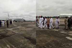 Photos_ Buhari arrives Imo for one-day official visit