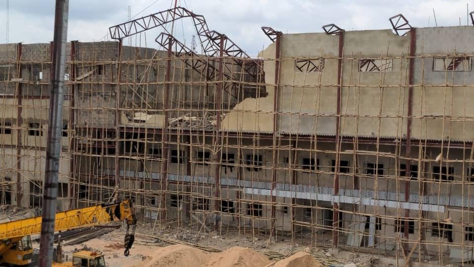 Section of wall of Asaba multi-sports complex falls, no casualty