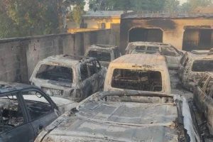 Vehicles burnt in Monguno as troops repel deadly ISWAP attack (1)