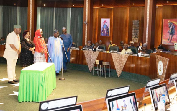 President Buhari swears-in board members of ICPC
