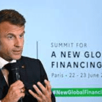French president Macron calls for int'l taxation to tackle climate change