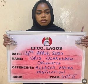 Breaking: Bobrisky pleads guilty to naira abuse, EFCC drops money laundering case