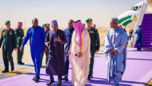 Tinubu arrives Riyadh for Special World Economic Forum