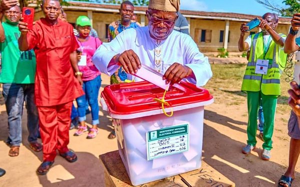 Ondo Deputy Governor, Olayide Adelami, Votes In Owo